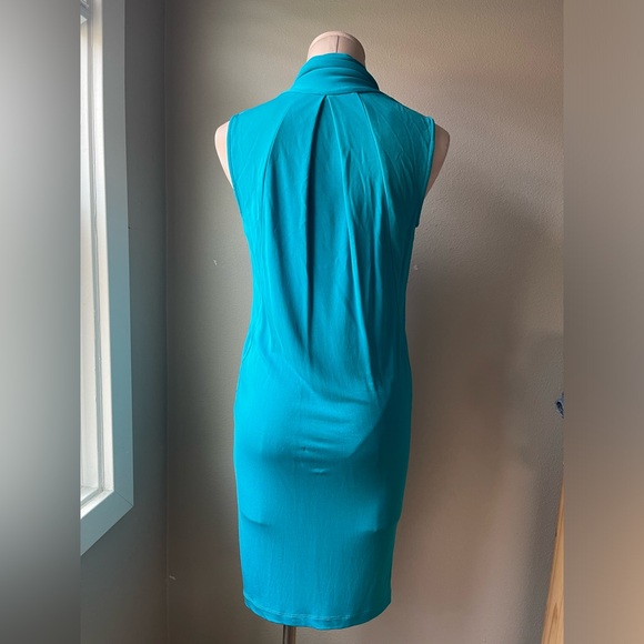 Diane Von Furstenberg Turquoise Sleeveless Midi Dress - Picture 3 of 4